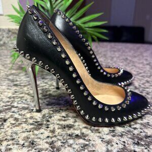 Christian Louboutin black leather pumps size 38
